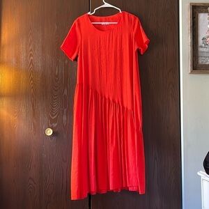 Gogo orange maxi dress with short sleeves. Size 42/ 10.
